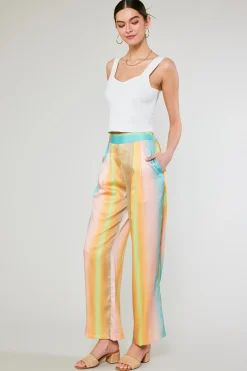 Current Air Prismatic Gradient Wide Leg Pants DESERTRAINBOW Hot