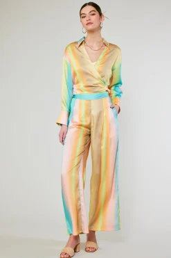 Current Air Prismatic Gradient Wide Leg Pants DESERTRAINBOW Hot
