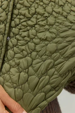 Current Air Quilted Cropped Vest OLIVE Clearance