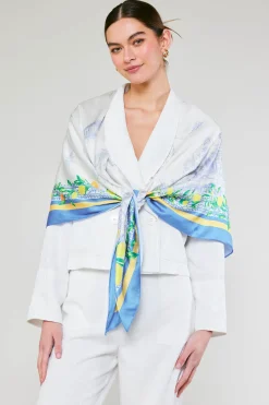 Current Air Recycled Signature Print Large Scarf TUSCANBLUECITRUS Online