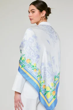 Current Air Recycled Signature Print Large Scarf TUSCANBLUECITRUS Online