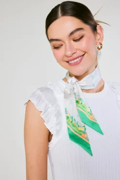 Current Air Recycled Signature Print Twilly Scarf TUSCANGREENCITRUS Outlet