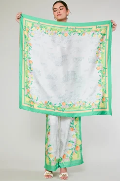 Current Air Recycled Signature Print Scarf TUSCANGREENCITRUS Outlet