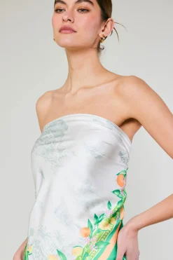 Current Air Recycled Signature Print Scarf TUSCANGREENCITRUS Outlet