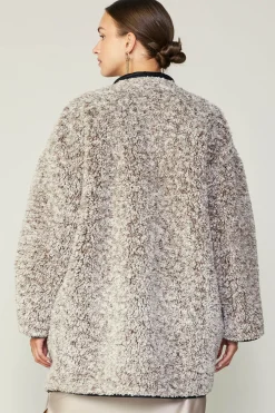 Current Air Reversible Faux Fur & Leather Coat BLACK Hot