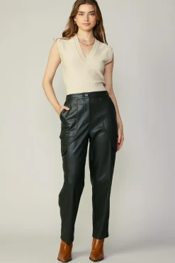 Current Air Ribbed Collar Sweater Vest BONE Sale