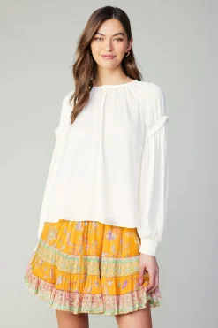 Current Air Rope Trim Neckline Blouse CREAM Hot