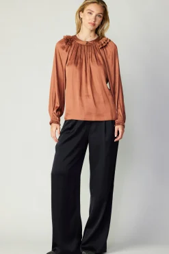 Current Air Ruffled Crewneck Blouse AUTUMNCLAY Fashion