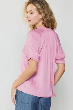 Current Air Ruffled Cuff Blouse PASTELPINK New