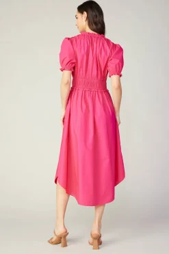Current Air Ruffled Surplice Midi Dress FUCHSIA New