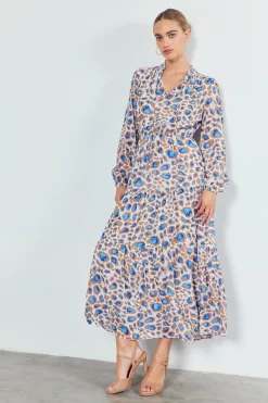 Current Air Sapphire Cenote Print Maxi Dress BLUEMLT Fashion