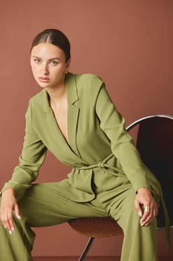 Current Air Self Tie Blazer OLIVE Online