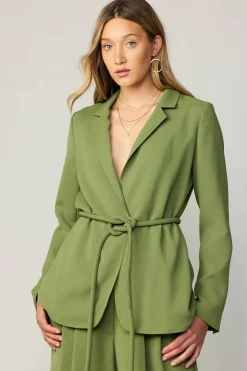 Current Air Self Tie Blazer OLIVE Online