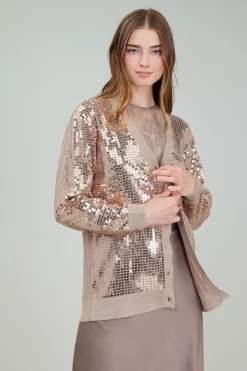 Current Air Sequin Jacket TAUPE New
