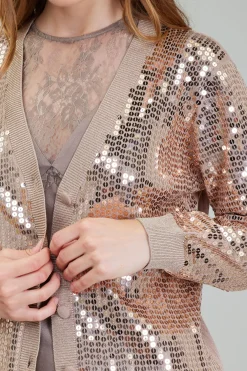 Current Air Sequin Jacket TAUPE New