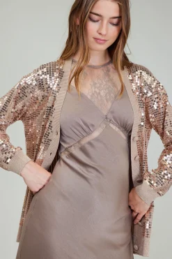 Current Air Sequin Jacket TAUPE New
