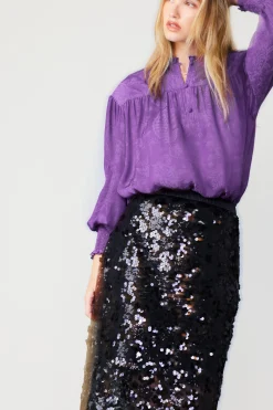 Current Air Sequin Pencil Skirt BLACK Clearance