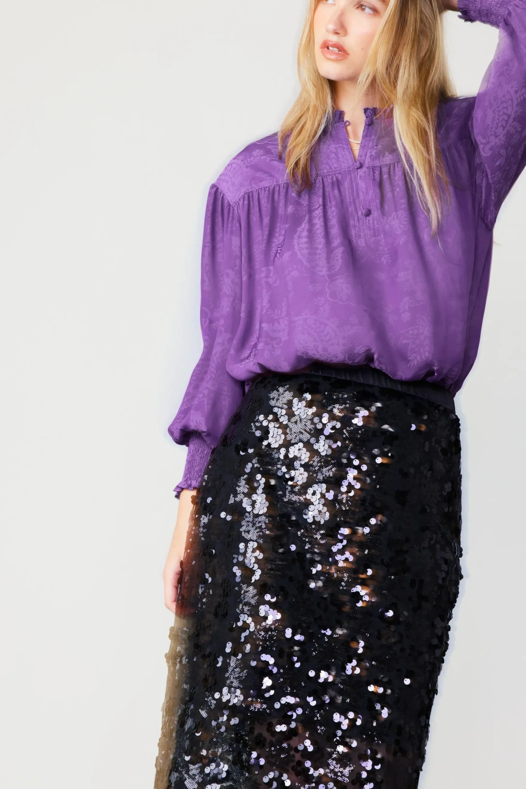 Current Air Sequin Pencil Skirt BLACK Clearance
