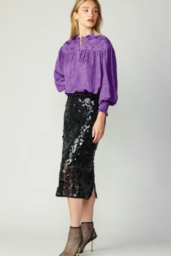 Current Air Sequin Pencil Skirt BLACK Clearance