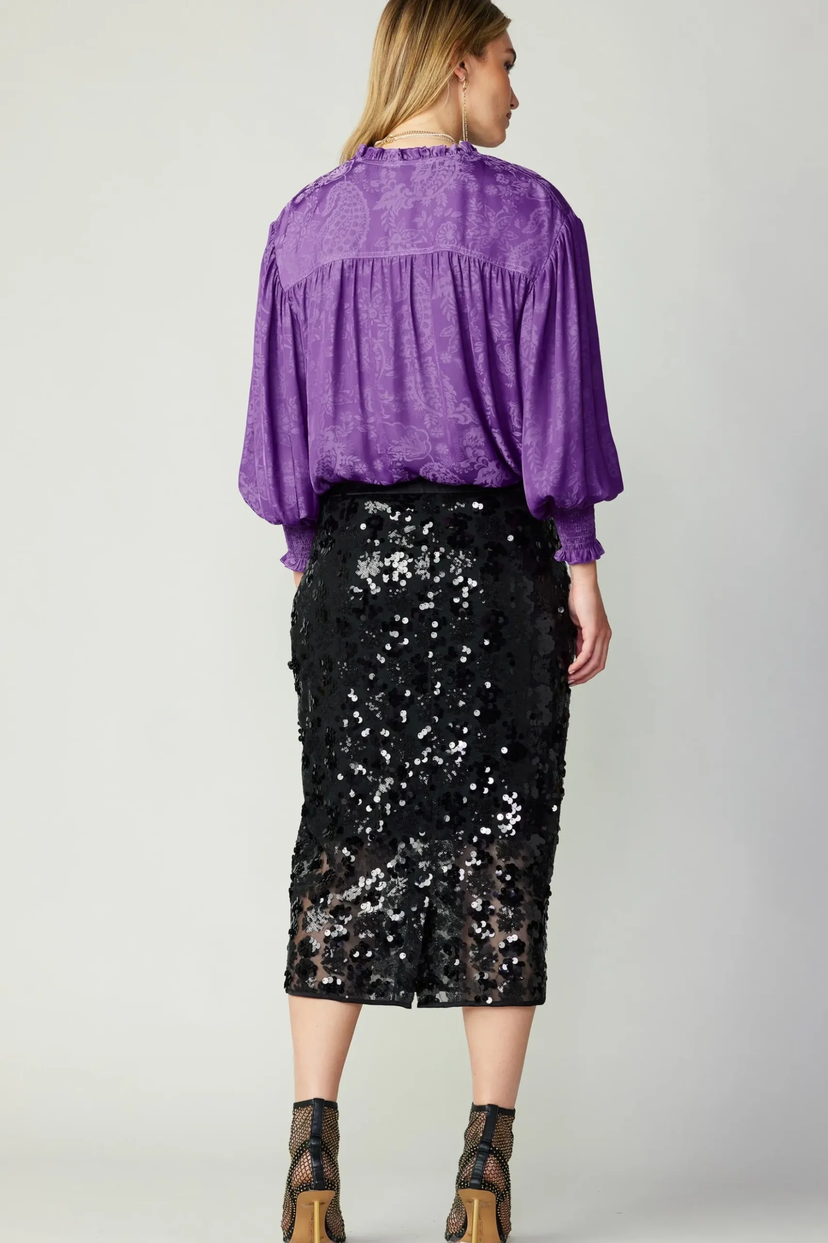 Current Air Sequin Pencil Skirt BLACK Clearance
