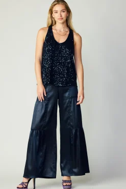 Current Air Sequin Sleeveless Top SAPPHIREBLUE Hot