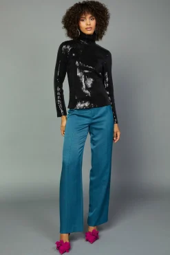 Current Air Sequin Turtleneck Top BLACK Best