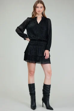 Current Air Shimmering Mini Dress BLACK Discount