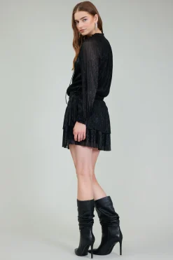 Current Air Shimmering Mini Dress BLACK Discount