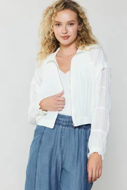 Current Air Shirred Sleeve Jacket CREAMWHITE Fashion