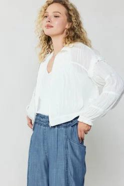 Current Air Shirred Sleeve Jacket CREAMWHITE Fashion