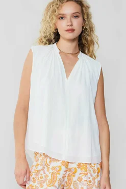 Current Air Shirred Sleeveless Top CREAMWHITE Sale