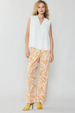 Current Air Shirred Sleeveless Top CREAMWHITE Sale