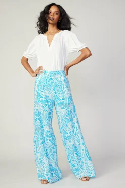 Current Air Short Sleeve Split Neck Blouse OFW Outlet