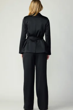Current Air Silky Belted Blazer BLACK Outlet