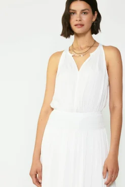 Current Air Smocked Waist Halter Midi Dress OFW Discount