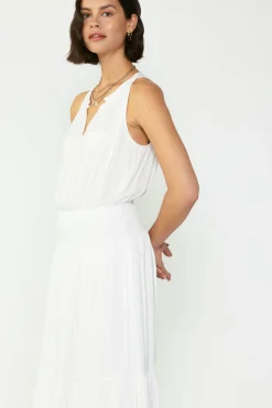 Current Air Smocked Waist Halter Midi Dress OFW Discount