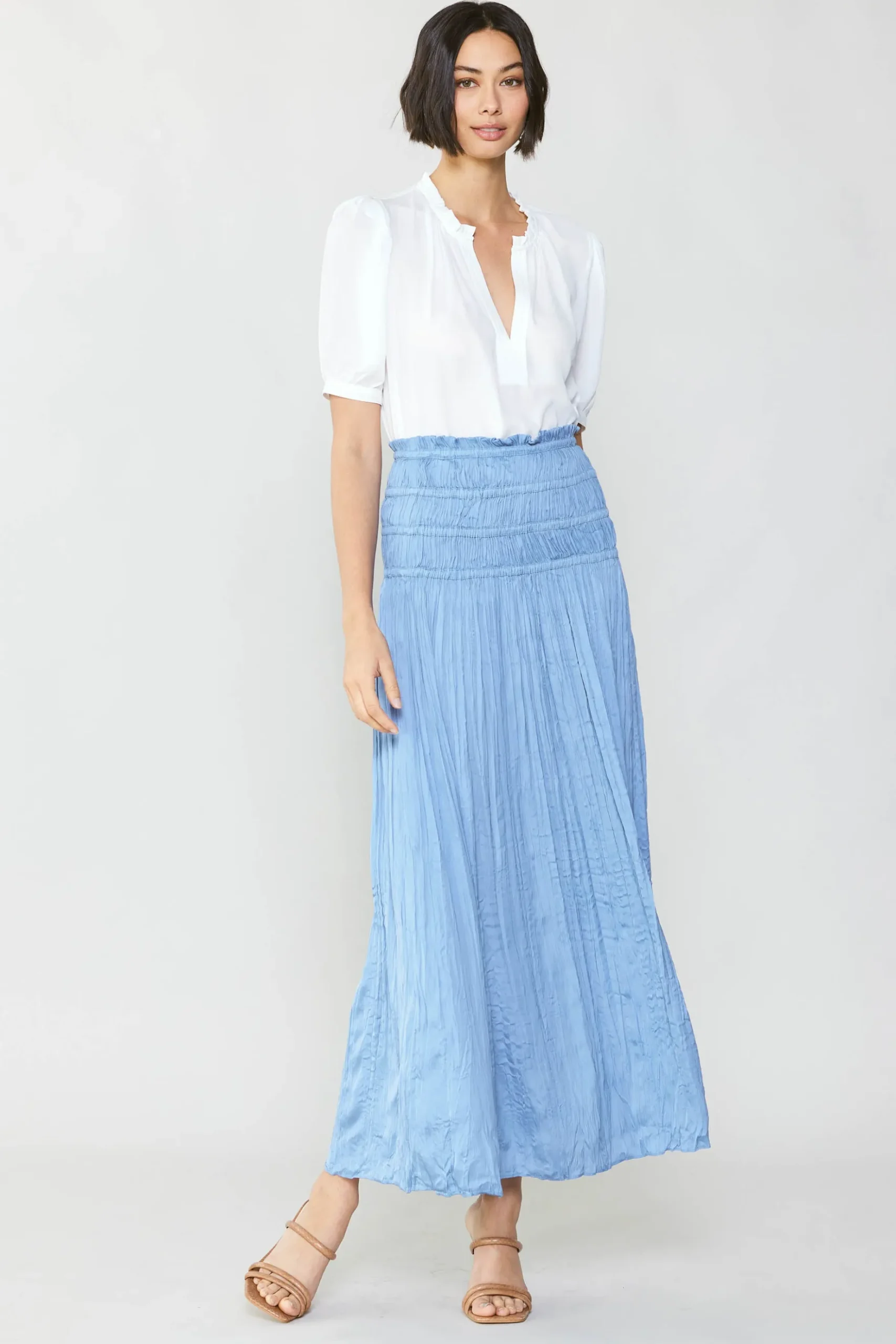 Current Air Soft Crinkle Maxi Skirt PERIWINKLEBLUE Hot