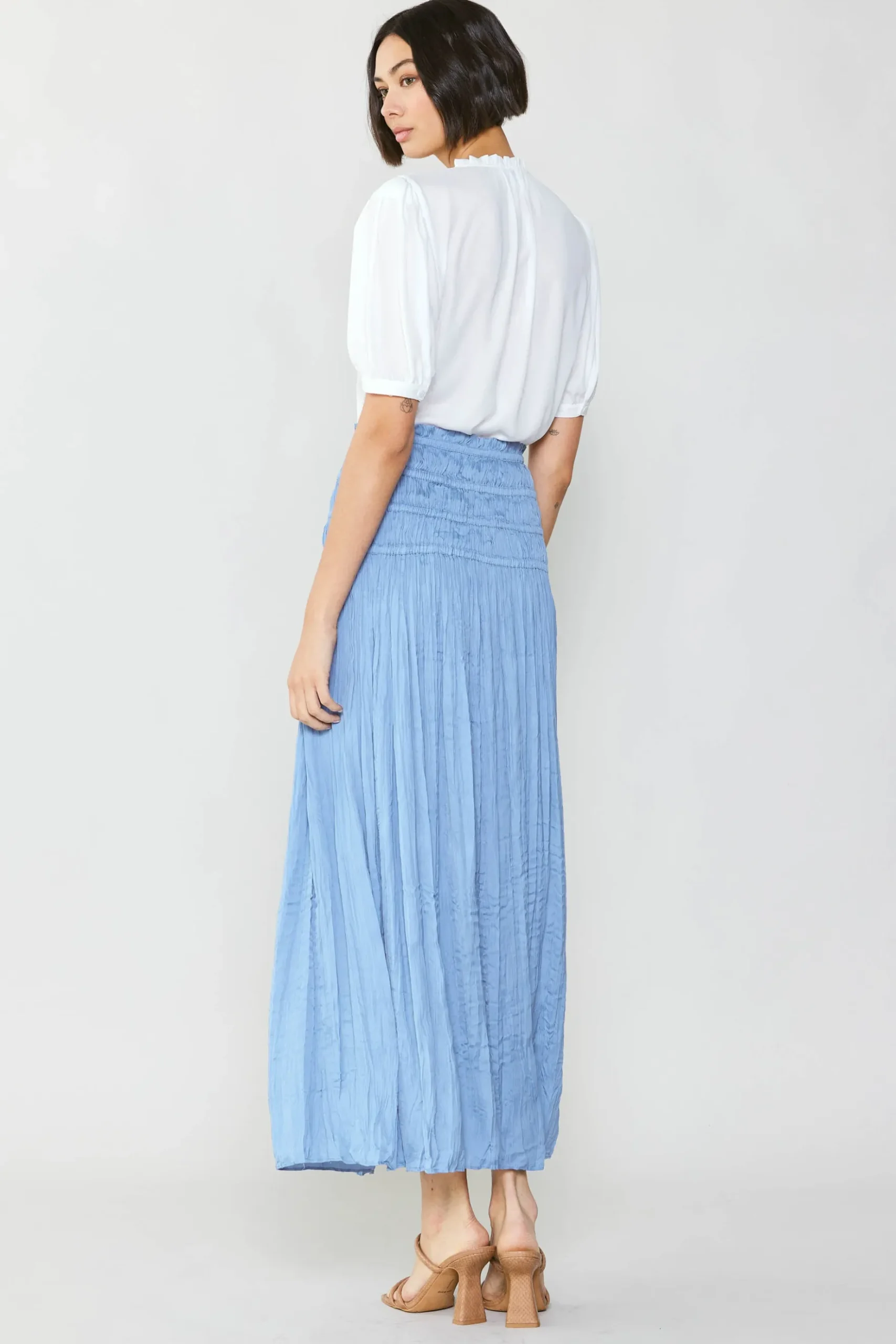 Current Air Soft Crinkle Maxi Skirt PERIWINKLEBLUE Hot