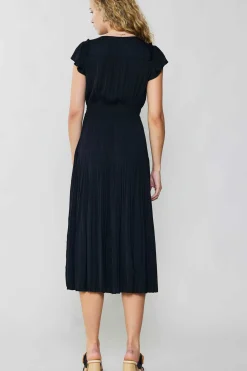 Current Air Sophia Flutter Sleeve Midi Dress BLACK Sale