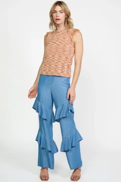 Current Air Space Dyed Sweater Tank RUST New