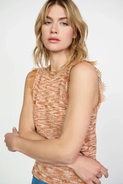 Current Air Space Dyed Sweater Tank RUST New