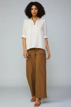 Current Air Striped Structured Sleeve Blouse NATURALSTRIPE Outlet