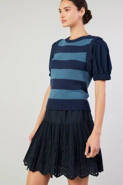 Current Air Striped Sweater Top NAVY Online