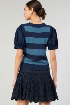 Current Air Striped Sweater Top NAVY Online