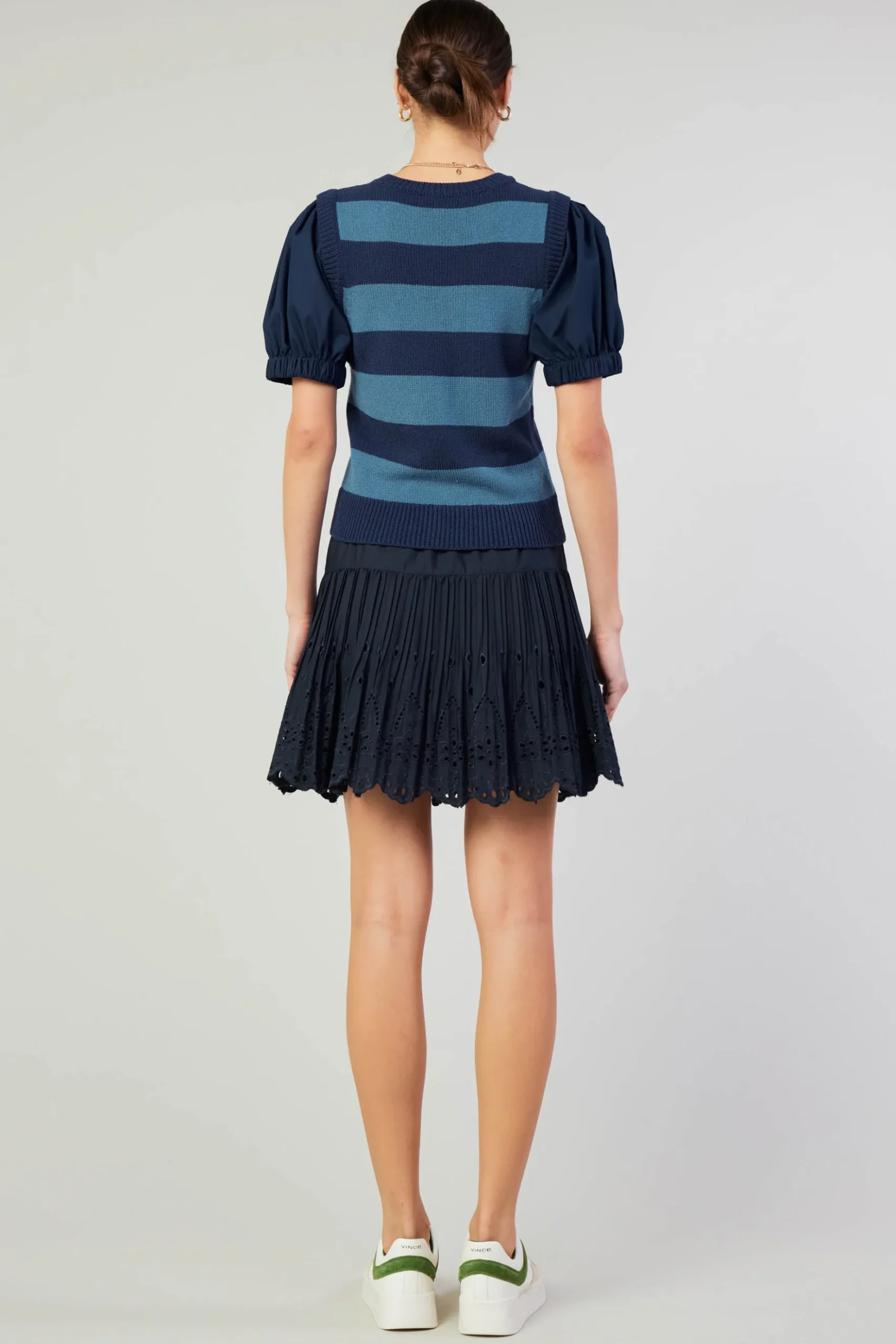 Current Air Striped Sweater Top NAVY Online