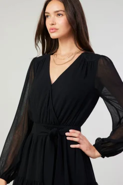Current Air Surplice Mini Dress BLACK Fashion