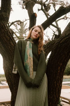 Current Air Sweater & Pleated Dress Set OLIVE Discount