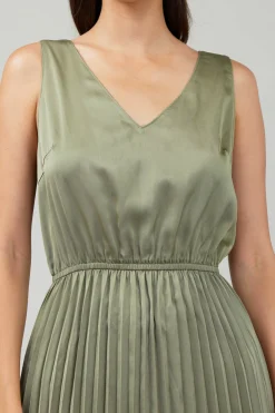 Current Air Sweater & Pleated Dress Set OLIVE Discount