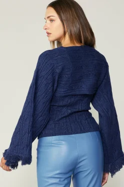 Current Air Sweater Shrug Top Set MIDNIGHTBLUE Sale
