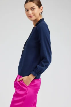 Current Air Sweater Style Blouse NAVY Online